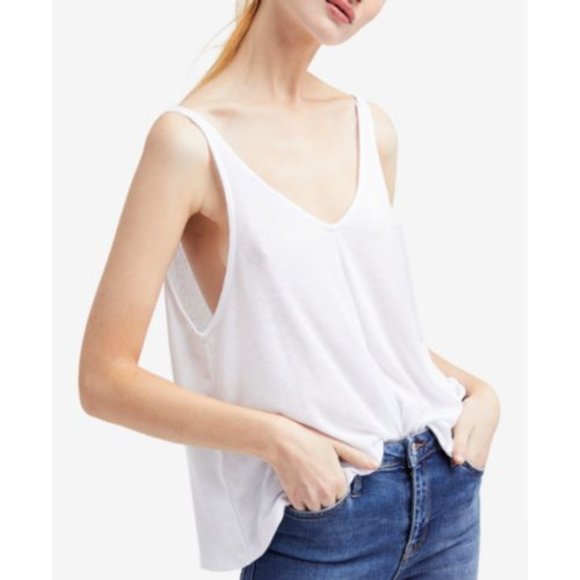 Free People Dani V-Neck Tank Top Army Green Color XS - Picture 4 of 4